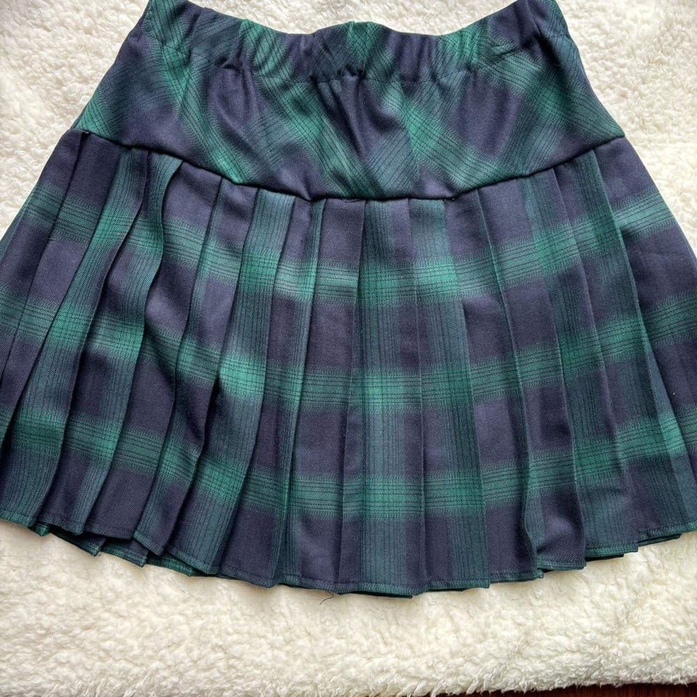 Elastic waist plaid pleated mini skirt by urban CoCo